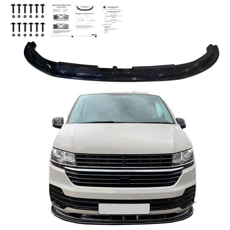 Oneway Frontspoiler passend für Volkswagen Transporter T6.1 2020-2022 - Schwarz glänzend
