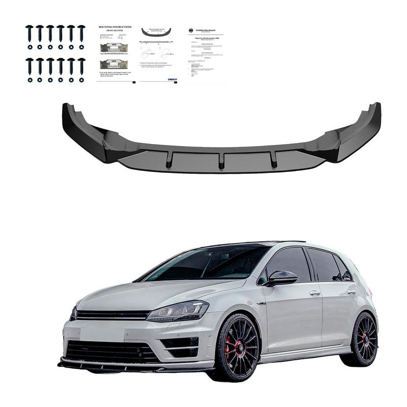 Oneway Frontspoiler passend für Volkswagen Golf VII HB/Variant R/R Line 2013-2016 - Version 2 - Schwarz glänzend