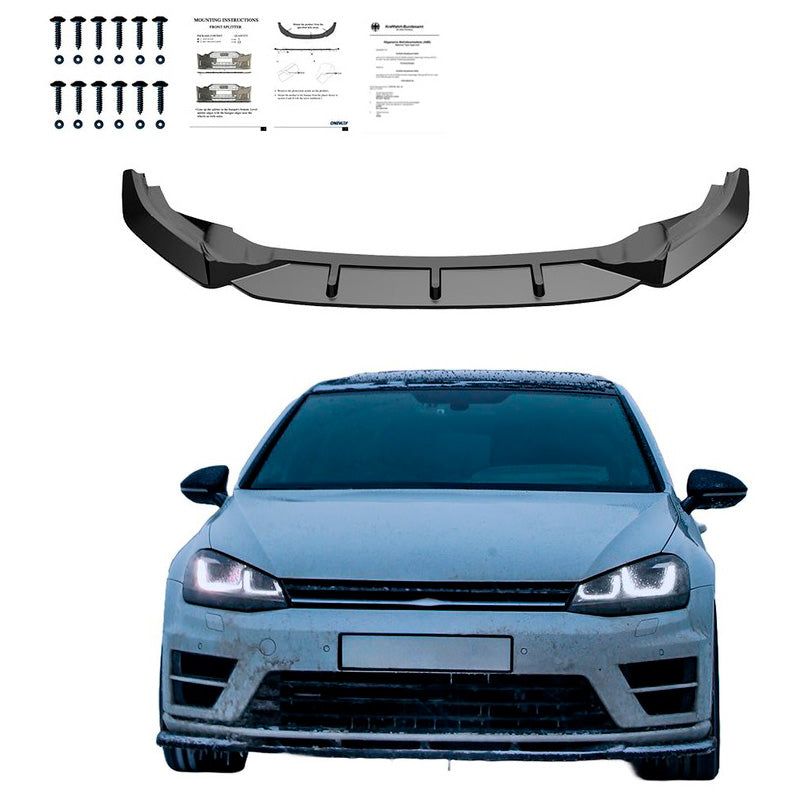 Oneway Frontspoiler passend für Volkswagen Golf VII HB/Variant R/R Line 2013-2016 - Version 2 - Schwarz glänzend
