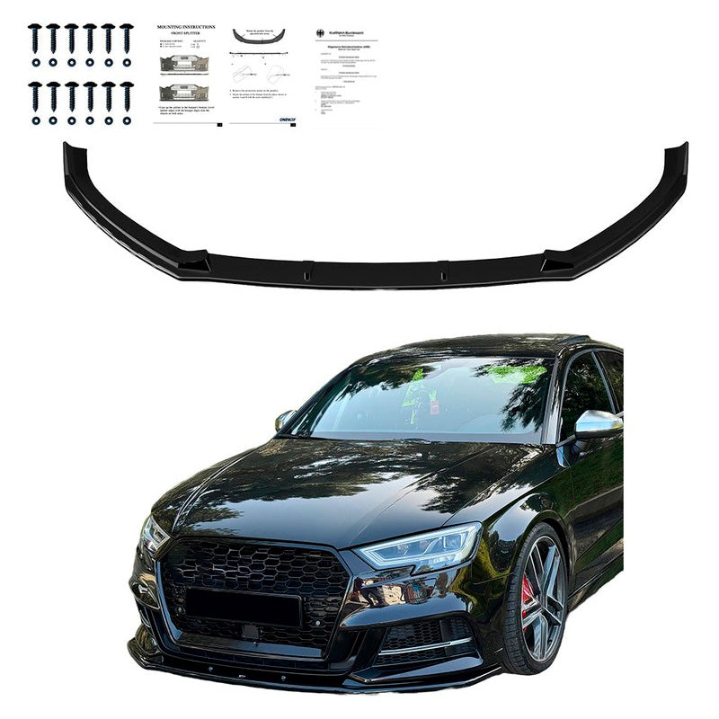 Oneway Frontspoiler passend für Audi S3 8V Limousine 2016-2020 - Schwarz glänzend
