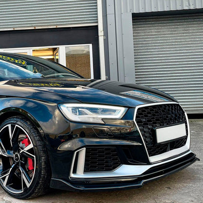 Oneway Frontspoiler passend für Audi RS3 8V Limousine/Sportback Facelift 2017-2020 - Schwarz glänzend