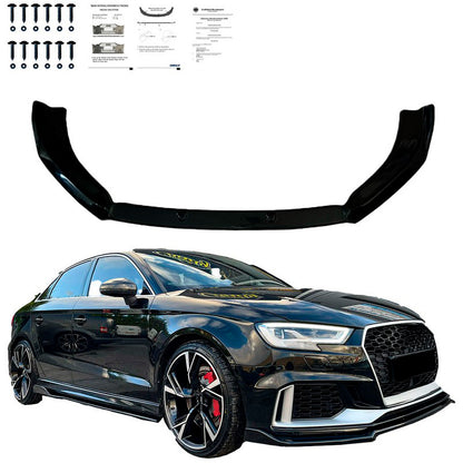 Oneway Frontspoiler passend für Audi RS3 8V Limousine/Sportback Facelift 2017-2020 - Schwarz glänzend