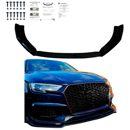 Oneway Frontspoiler passend für Audi RS3 8V Limousine/Sportback Facelift 2017-2020 - Schwarz glänzend
