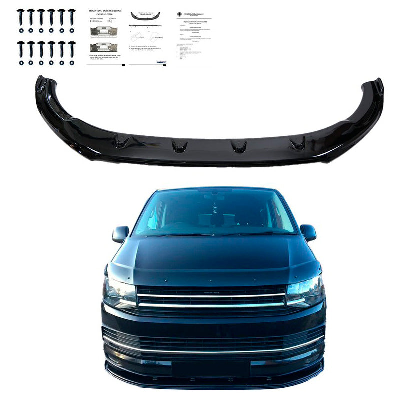 Oneway Frontspoiler passend für Volkswagen Transporter T6 2015-2019 - Schwarz glänzend