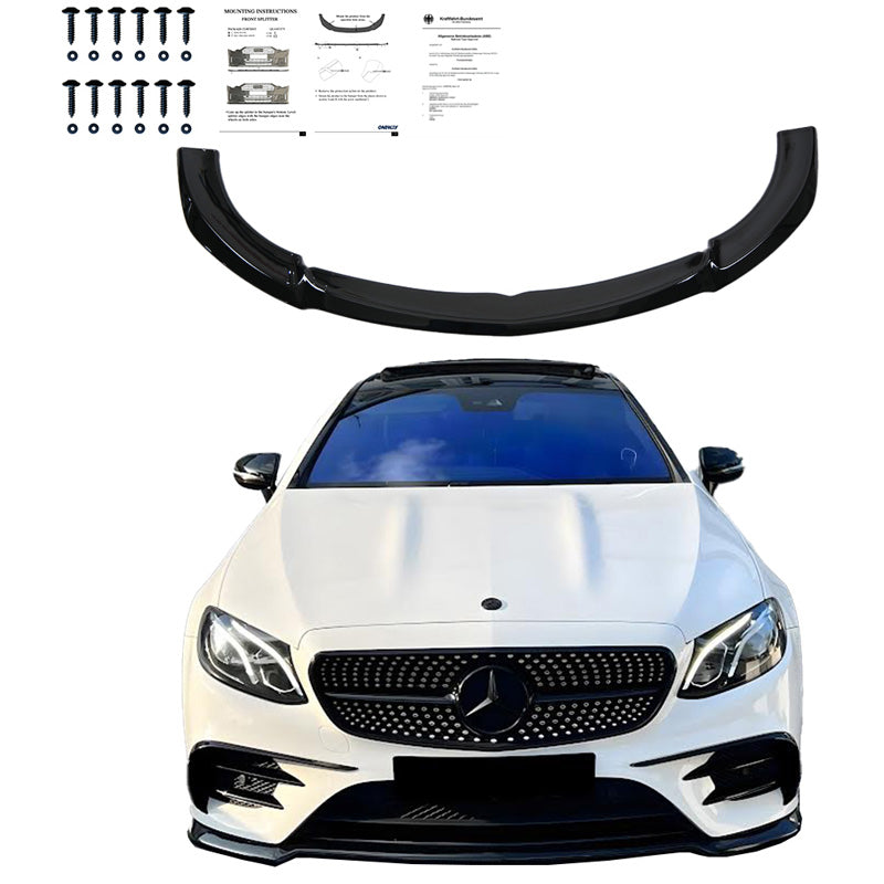 Oneway Frontspoiler passend für Mercedes E-Klasse E63 AMG Kombi/Limousine S213/W213 2017-2021 - Schwarz glänzend