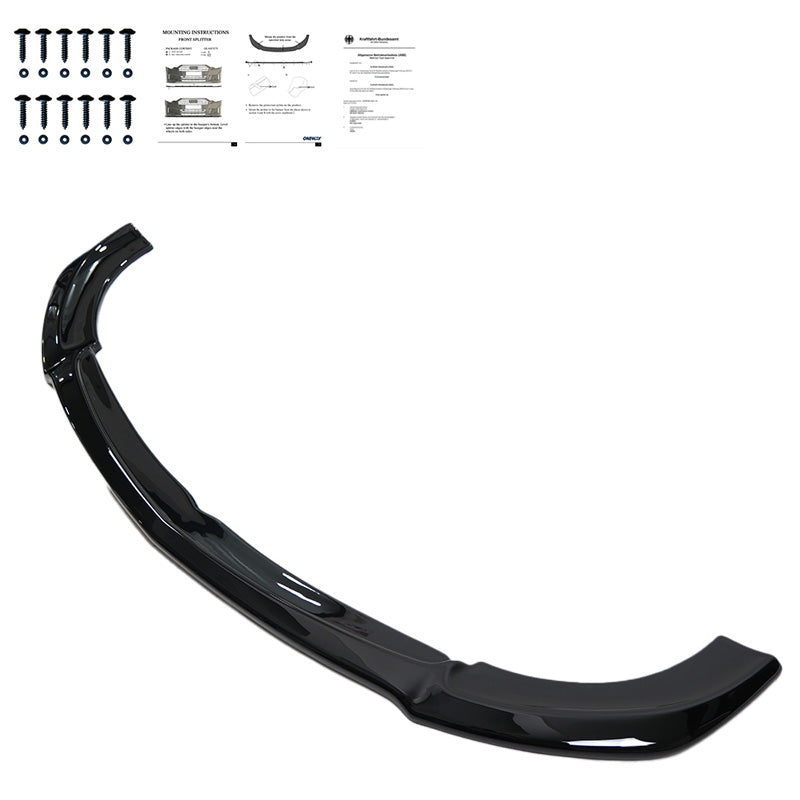 Oneway Frontspoiler passend für Mercedes E-Klasse E63 AMG Kombi/Limousine S213/W213 2017-2021 - Schwarz glänzend