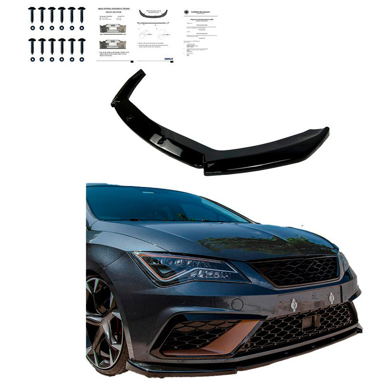 Oneway Frontspoiler passend für Seat Leon (5F) HB/SC/ST FR/Cupra Facelift 2017-2020 - Schwarz glänzend