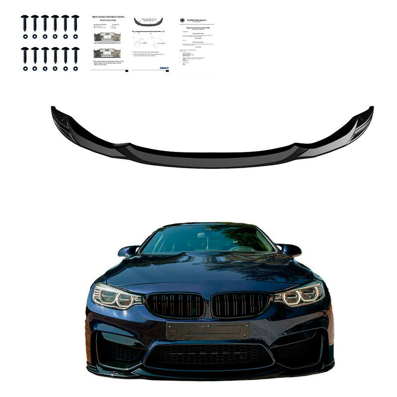 Oneway Frontspoiler passend für BMW M3 F80 2014-2018 & M4 F82 2014-2021 - Schwarz glänzend