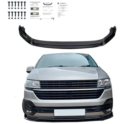 Oneway Frontspoiler passend für Volkswagen Transporter T6.1 2020-2022 - Version 3 - Schwarz glänzend