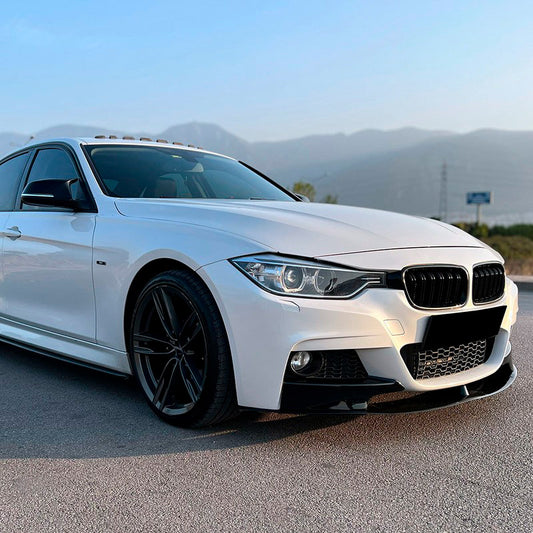 Oneway Frontspoiler passend für BMW 3er F30 M-Pack 2012-2019 mit Flaps - Schwarz glänzend