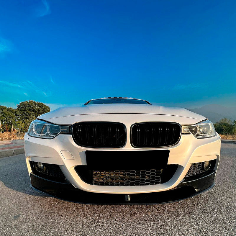 Oneway Frontspoiler passend für BMW 3er F30 M-Pack 2012-2019 mit Flaps - Schwarz glänzend