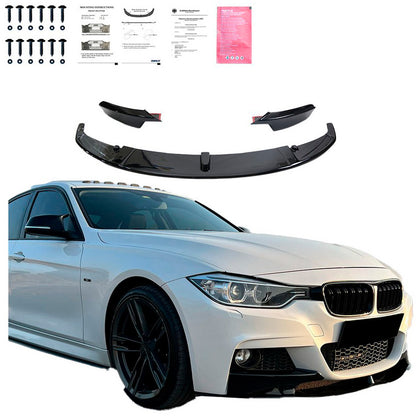 Oneway Frontspoiler passend für BMW 3er F30 M-Pack 2012-2019 mit Flaps - Schwarz glänzend