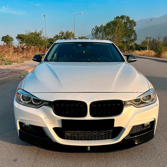 Oneway Front Flaps passend für BMW 3er F30 M-Pack 2012-2019 - Schwarz glänzend