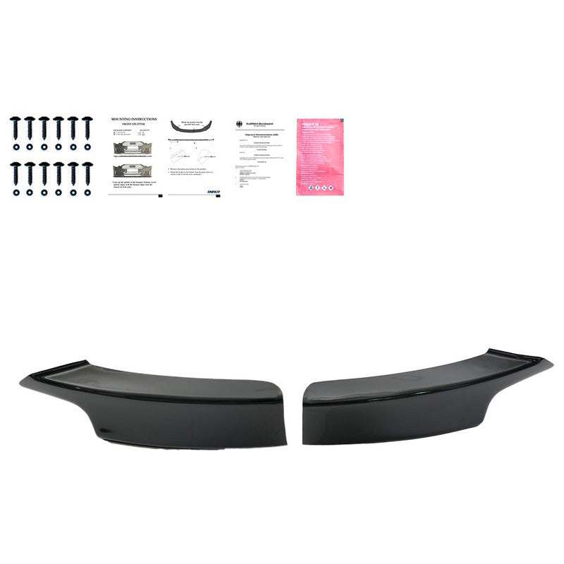 Oneway Front Flaps passend für BMW 3er F30 M-Pack 2012-2019 - Schwarz glänzend