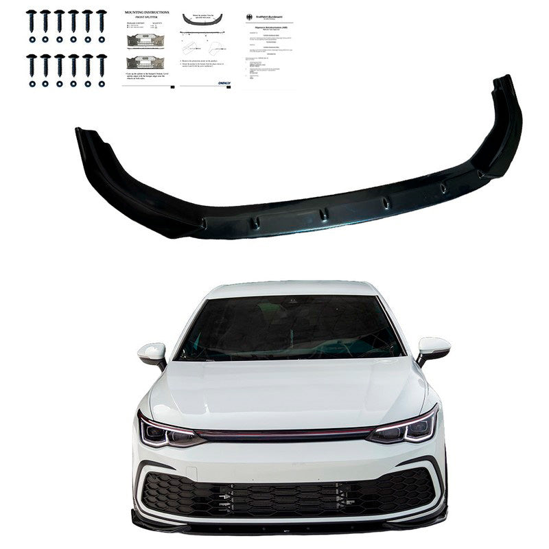 Oneway Frontspoiler passend für Volkswagen Golf VIII HB/Variant GTI/GTE/R Line 2020- - Schwarz glänzend