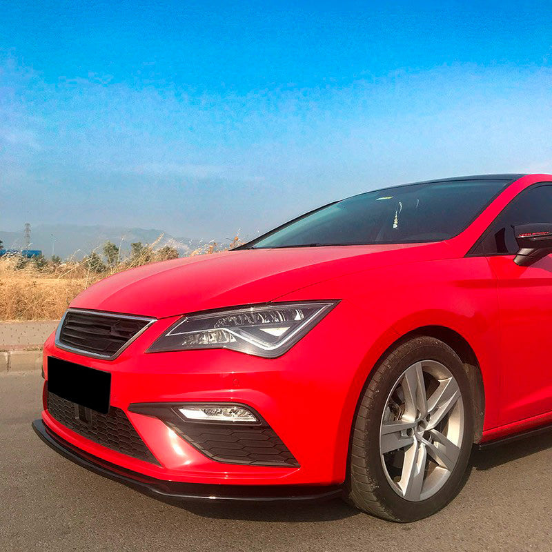 Oneway Frontspoiler passend für Seat Leon (5F) HB/SC/ST FR/Cupra Facelift 2017-2020 - Version 2 - Schwarz glänzend