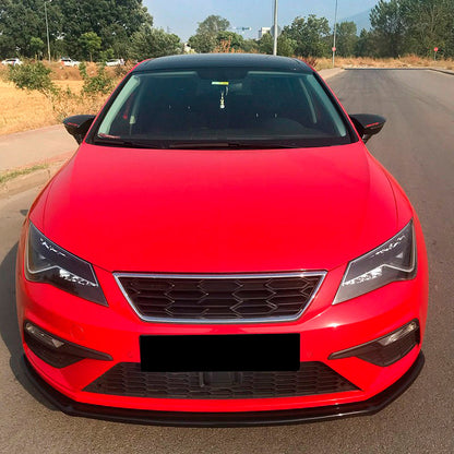 Oneway Frontspoiler passend für Seat Leon (5F) HB/SC/ST FR/Cupra Facelift 2017-2020 - Version 2 - Schwarz glänzend