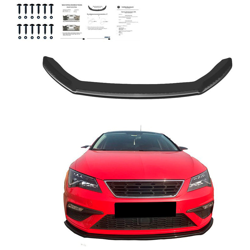 Oneway Frontspoiler passend für Seat Leon (5F) HB/SC/ST FR/Cupra Facelift 2017-2020 - Version 2 - Schwarz glänzend