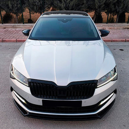 Oneway Frontspoiler passend für Skoda Superb 3V HB/Kombi Facelift 2019-2023 - Schwarz glänzend