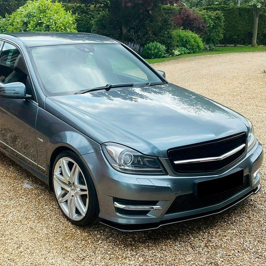 Oneway Frontspoiler passend für Mercedes C-Klasse W204 AMG-Line Facelift 2011-2014 - Schwarz glänzend
