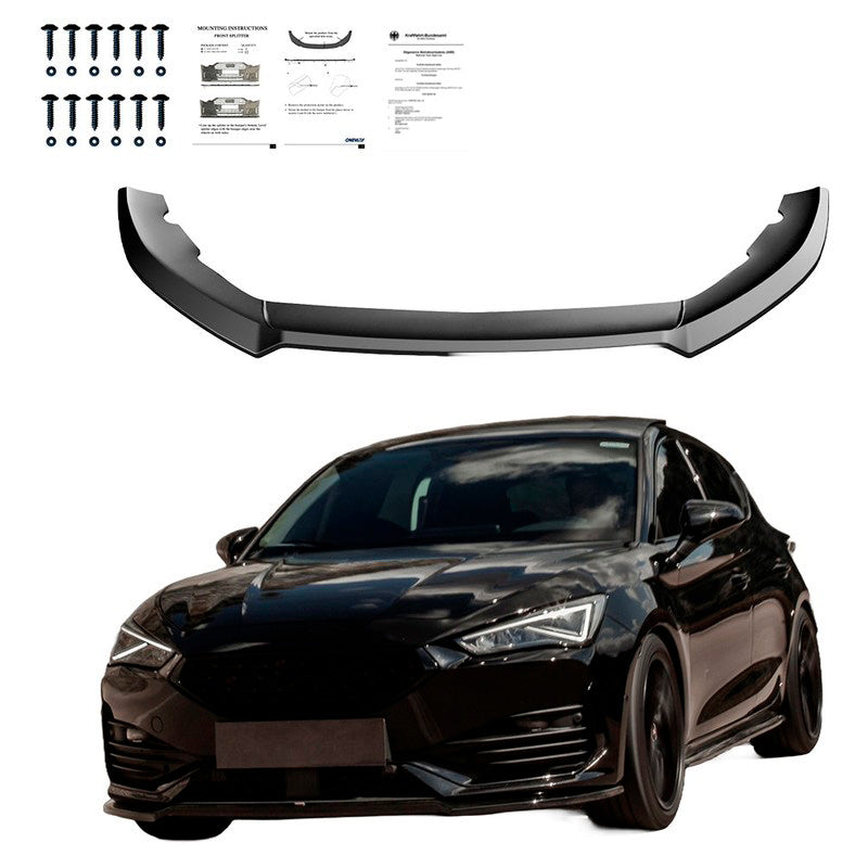 Oneway Frontspoiler passend für Cupra Leon HB/ST 2020-2024 - Version 3 - Schwarz glänzend