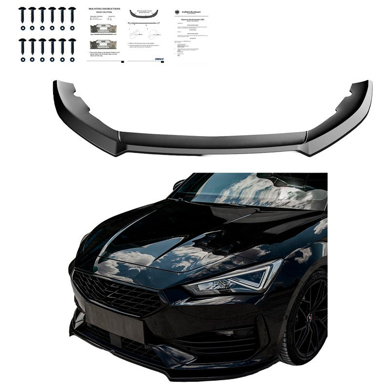 Oneway Frontspoiler passend für Cupra Leon HB/ST 2020-2024 - Version 3 - Schwarz glänzend