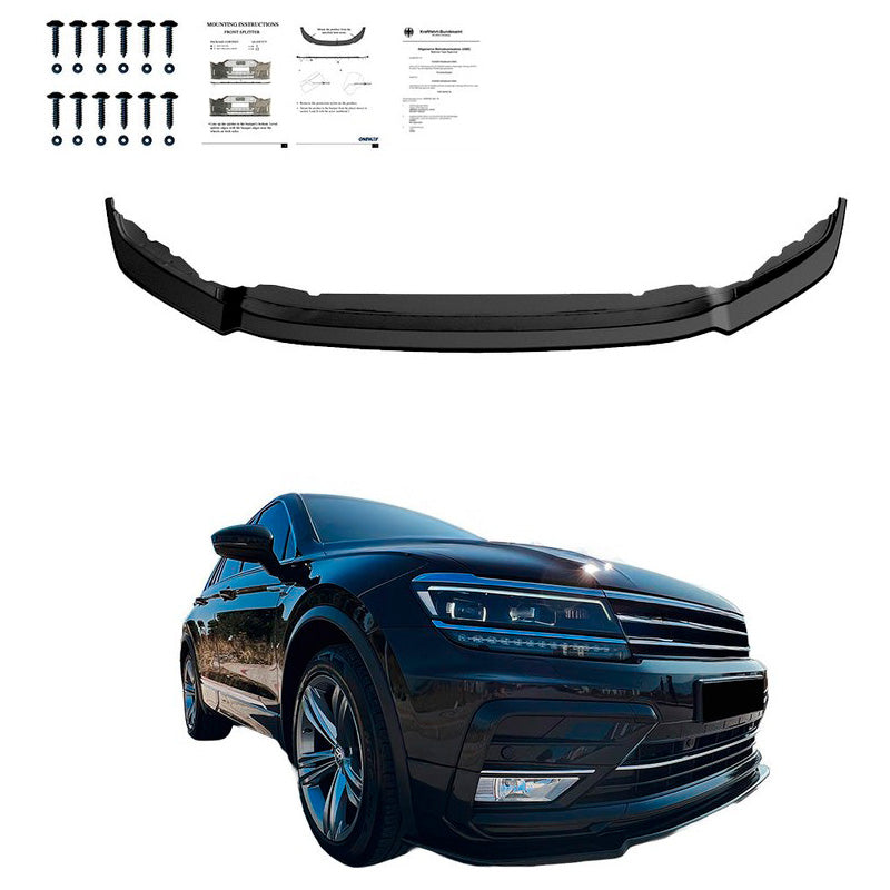 Oneway Frontspoiler passend für Volkswagen Tiguan II R-Line 2016-2020 inkl. Allspace - Schwarz glänzend