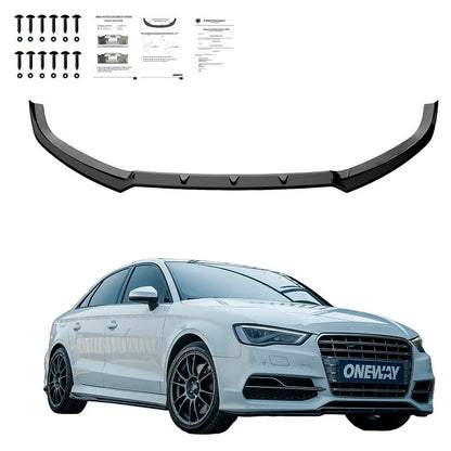 Oneway Frontspoiler passend für Audi S3 8V (Limousine/Cabrio) 2013-2016 - Version 2 - Schwarz glänzend