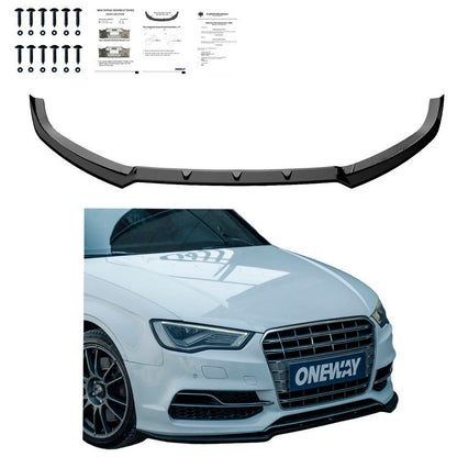 Oneway Frontspoiler passend für Audi S3 8V (Limousine/Cabrio) 2013-2016 - Version 2 - Schwarz glänzend