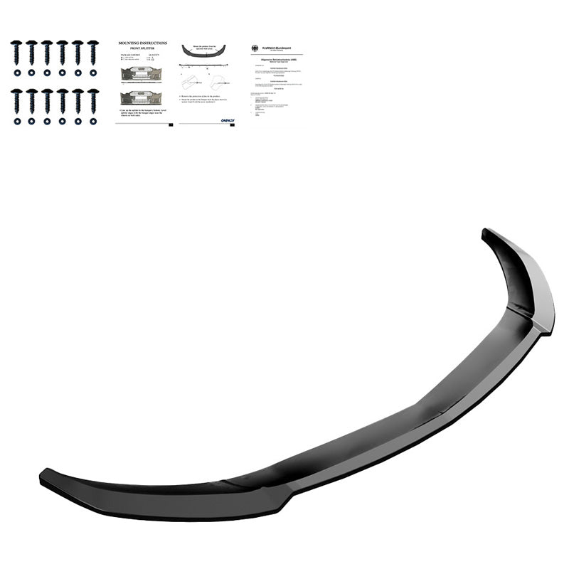 Oneway Frontspoiler passend für Mercedes A-Klasse W176 AMG-Line Facelift 2015-2018 - Schwarz glänzend