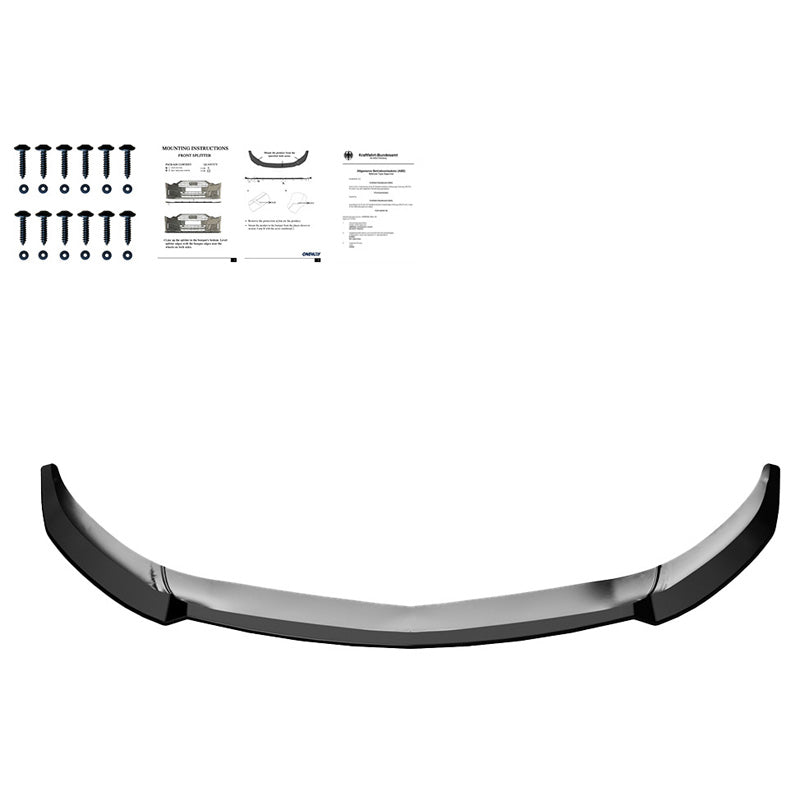 Oneway Frontspoiler passend für Mercedes A-Klasse W176 AMG-Line Facelift 2015-2018 - Schwarz glänzend