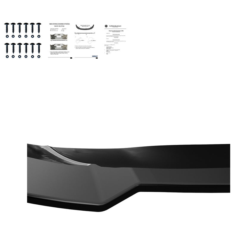 Oneway Frontspoiler passend für Mercedes A-Klasse W176 AMG-Line Facelift 2015-2018 - Schwarz glänzend