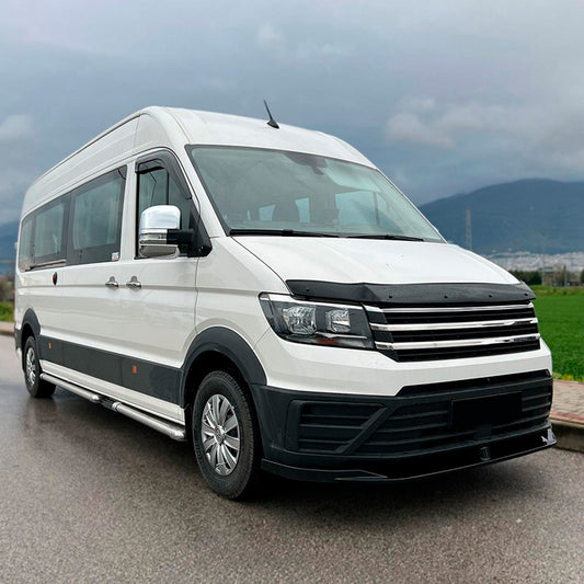 Oneway Frontspoiler passend für Volkswagen Crafter MK2 2016- & MAN TGE MK1 PreFacelift 2016- - Version 2 - Schwarz glänzend