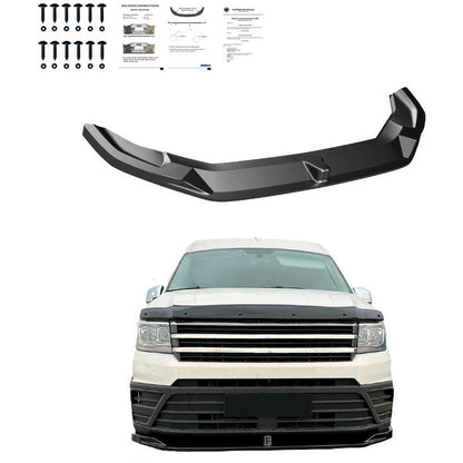 Oneway Frontspoiler passend für Volkswagen Crafter MK2 2016- & MAN TGE MK1 PreFacelift 2016- - Version 2 - Schwarz glänzend