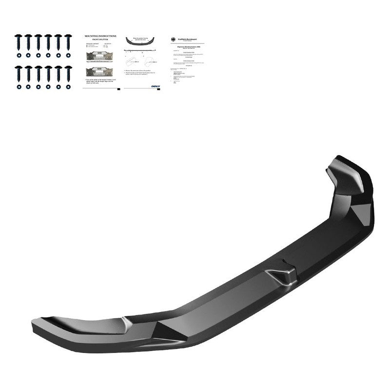 Oneway Frontspoiler passend für Volkswagen Crafter MK2 2016- & MAN TGE MK1 PreFacelift 2016- - Version 2 - Schwarz glänzend