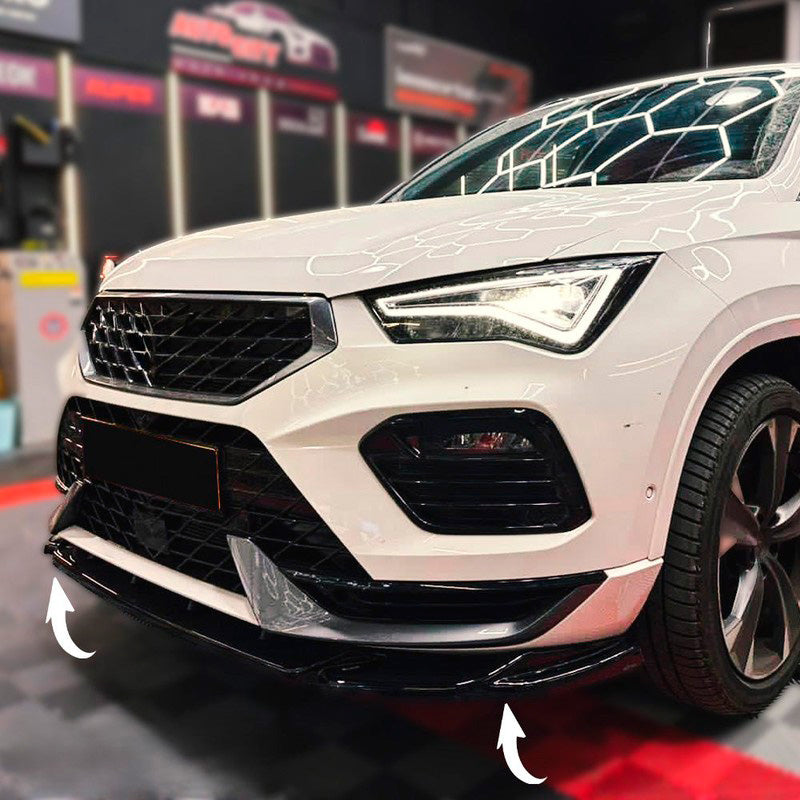 Oneway Frontspoiler passend für Cupra Ateca 2018-2021 & Facelift 2021-2024 - Schwarz glänzend