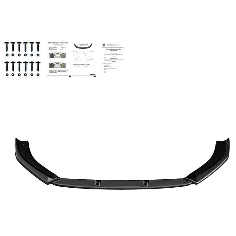 Oneway Frontspoiler passend für Audi RS3 8V Limousine/Sportback Facelift 2017-2020 - Version 2 - Schwarz glänzend