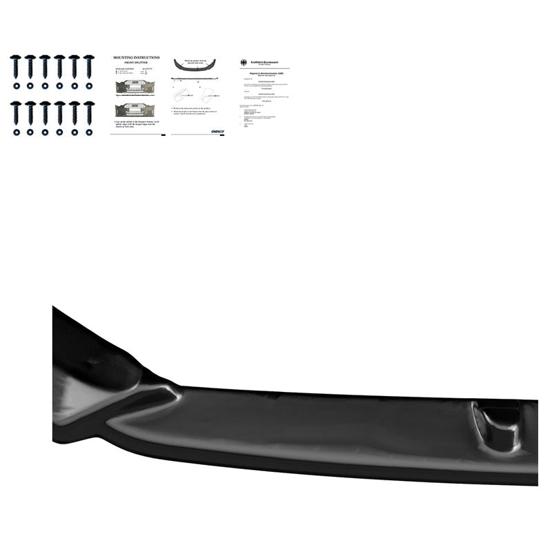 Oneway Frontspoiler passend für Audi RS3 8V Limousine/Sportback Facelift 2017-2020 - Version 2 - Schwarz glänzend