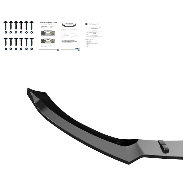 Oneway Frontspoiler passend für Mercedes CLA Coupe AMG-Line C118/X118 2019- - Schwarz glänzend