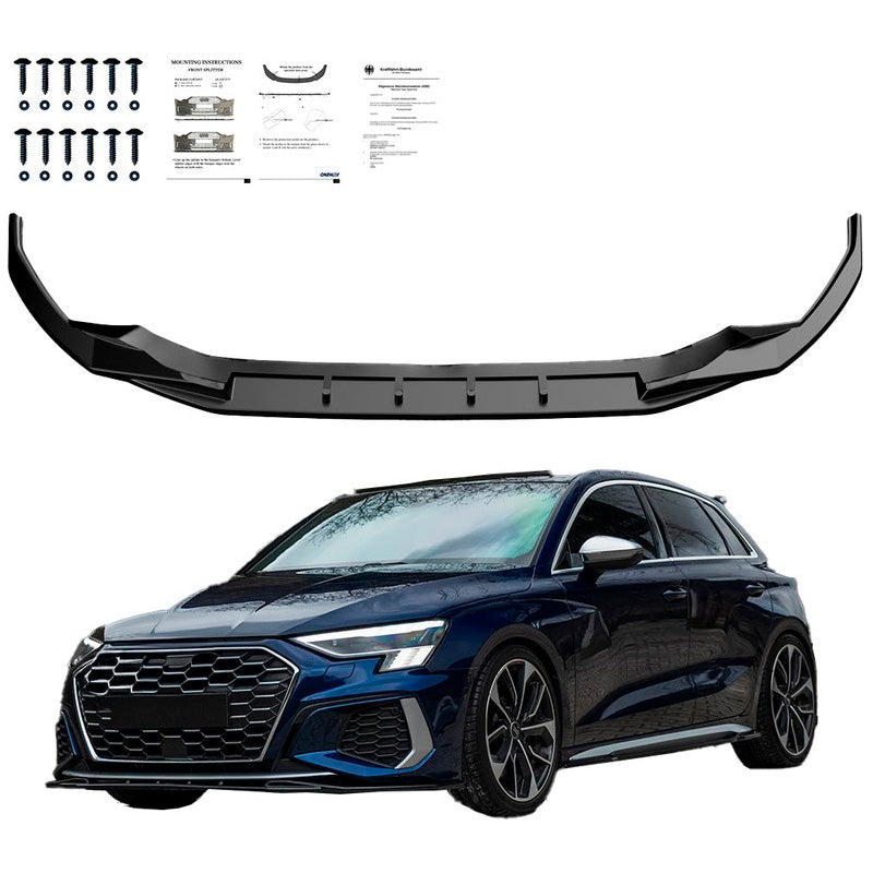 Oneway Frontspoiler passend für Audi A3 S-Line/S3 8Y 2020- - Schwarz glänzend
