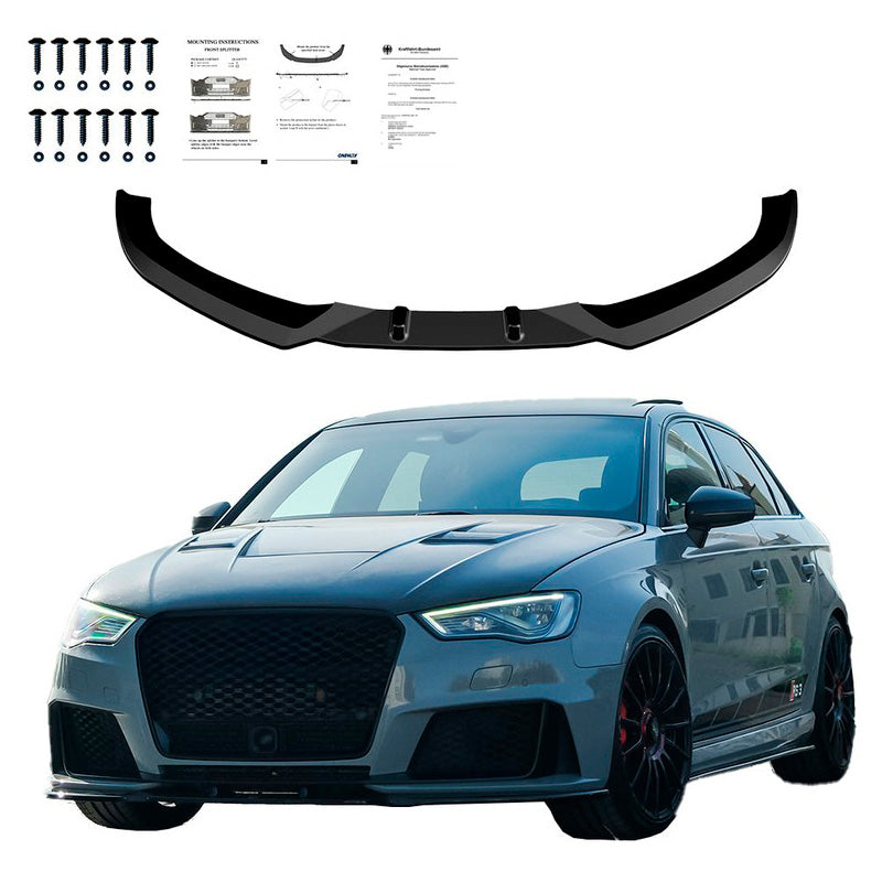 Oneway Frontspoiler passend für Audi RS3 8V Sportback 2015-2016 - Schwarz glänzend