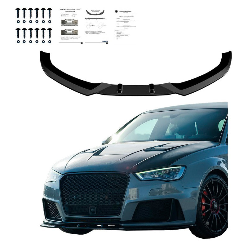 Oneway Frontspoiler passend für Audi RS3 8V Sportback 2015-2016 - Schwarz glänzend