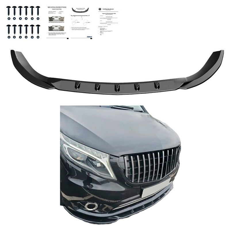 Oneway Frontspoiler passend für Mercedes Vito W447 2014- - Schwarz glänzend