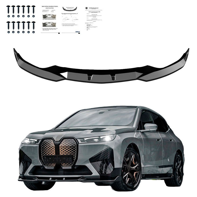 Oneway Frontspoiler passend für BMW iX M-Pack i20 2021- - Schwarz glänzend