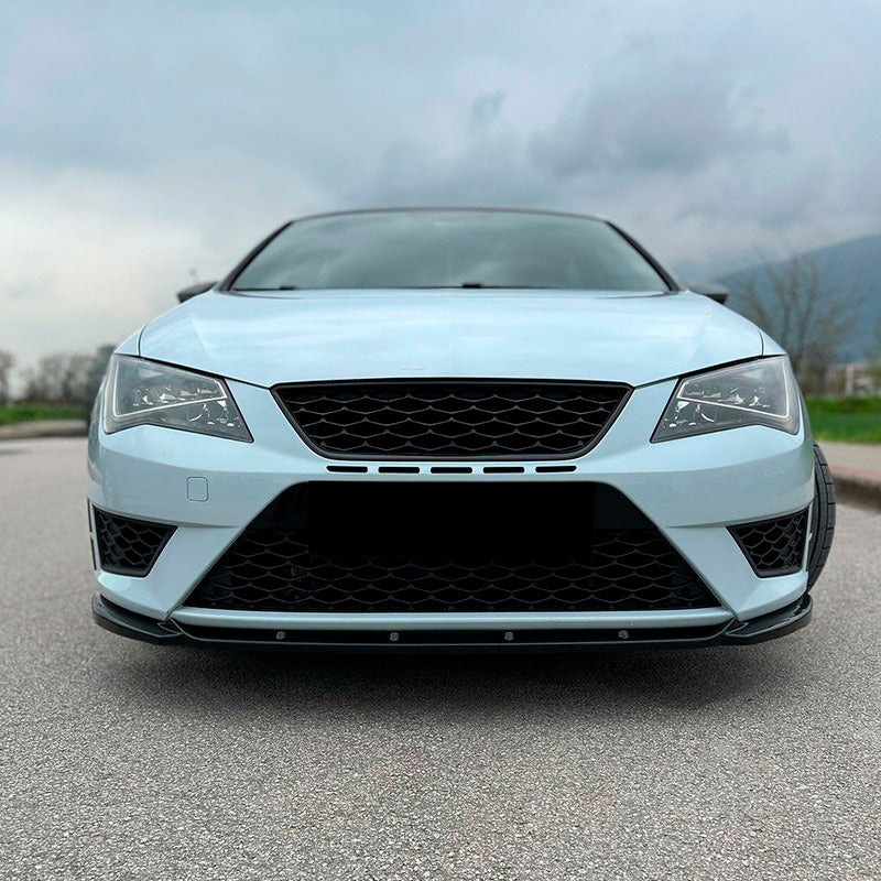 Oneway Frontspoiler passend für Seat Leon (5F) HB/SC/ST FR/Cupra 2013-2016 - Version 2 - Schwarz glänzend