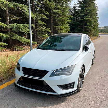 Oneway Frontspoiler passend für Seat Leon (5F) HB/SC/ST FR/Cupra 2013-2016 - Version 2 - Schwarz glänzend