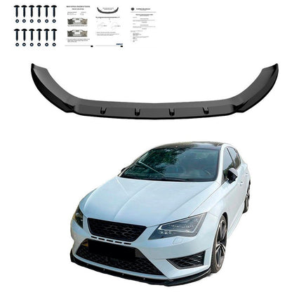 Oneway Frontspoiler passend für Seat Leon (5F) HB/SC/ST FR/Cupra 2013-2016 - Version 2 - Schwarz glänzend