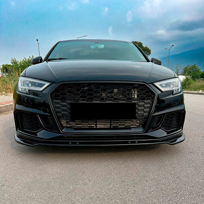 Oneway Frontspoiler passend für Audi RS3 8V Limousine/Sportback Facellift 2017-2020 - Version 3 - Schwarz glänzend