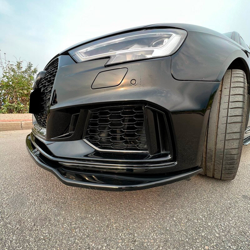 Oneway Frontspoiler passend für Audi RS3 8V Limousine/Sportback Facellift 2017-2020 - Version 3 - Schwarz glänzend
