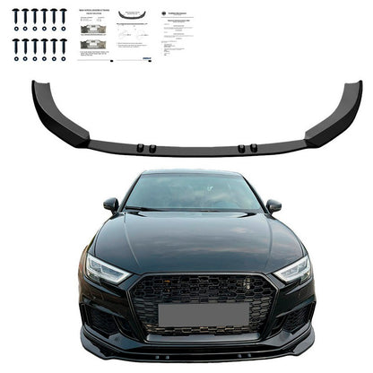 Oneway Frontspoiler passend für Audi RS3 8V Limousine/Sportback Facellift 2017-2020 - Version 3 - Schwarz glänzend